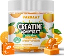 Creatine Monohydrate Chews Complex 6400mg pour les hommes et les femmes -Advanced Formula W/L-Taurine + Vitamine B12, Supplément à croquer sans sucre,60 softchews orange