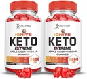 Laboratoires justifiés (2 Pack Ignite Keto ACV Gummies Extreme 2000MG Advanced Ignite Keto Gummies vinaigre de cidre de pomme formulé avec du jus de betterave de grenade poudre B12 Vegan Non OGM 120 Gummys