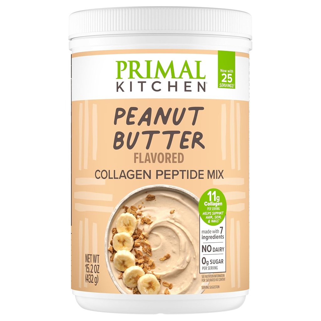 Primal Kitchen Peanut Butter Flavor Collagen Fuel® Drink Mix, Collagen Peptides, No Dairy, 14.3 Ounces