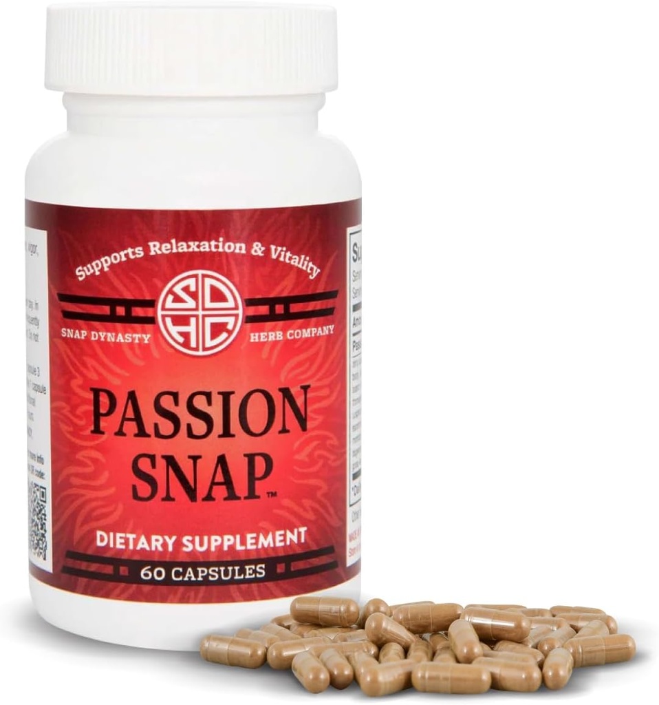 Snap Dynasty Passion Snap - 60ct Capsules, Pack de 1 - Supplément à base de plantes, support pour la relaxation et la vitalité émotionnelle et physique