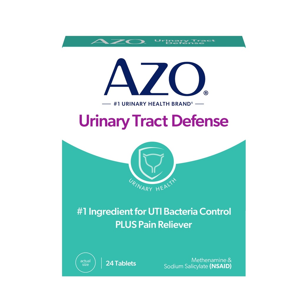 AZO Protection antibactérienne contre le trac urinaire, FSA/HSA Admissible, aide à contrôler une UTI jusqu'à ce que vous puissiez voir un médecin, de la marque de santé urinaire n°1 la plus fiable, 24 comte (paquet de 1)