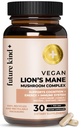 Future Kind Vegan Lion’s Mane Mushroom Complex - Brain Supplement with Chaga, Maitake, Shiitake, & Reishi, Supports Memory and Focus (30ct)
