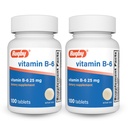 Comprimés de vitamine B-6 de rugby - 25 mg de vitamine B6 - Supplément alimentaire - 100 Compte (2 paquets)