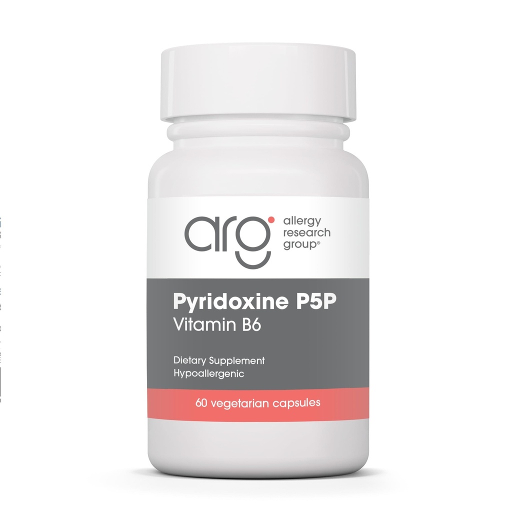 Allergy Research Group Pyridoxine P5P Supplement - Vitamine active B6 275mg, Pyridoxal-5-Phosphate, Soutien du métabolisme, Hypoallergénique, Capsules végétariennes - 60 Compte