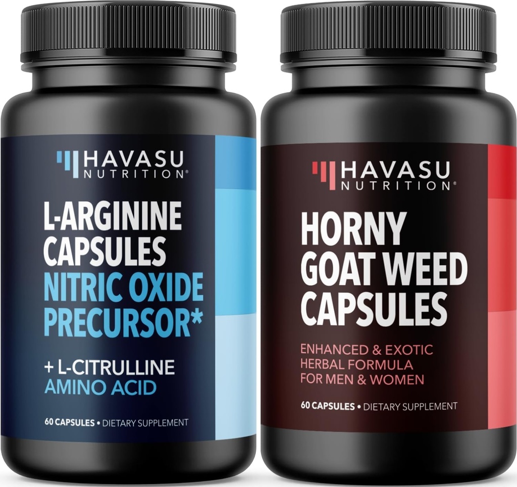 NUTRITION HAVASU Capsules d'herbes horny de chèvre (30 portions) et L Arginine L Supplément Citrulline (30 portions)