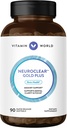 Vitamine World NeuroClear Gold Plus 90 Softgels, Phosphatidylsérine, DHA, Ginkgo Biloba, soutient le cerveau et la concentration mentale, la libération rapide, sans gluten