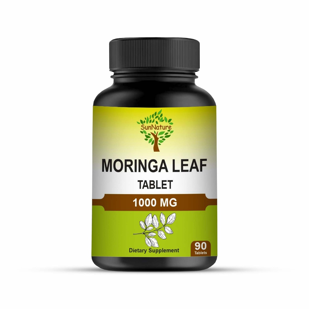 1000 mg Moringa Comprimés Feuilles 100% Oleifera Feuille pour hommes et femmes Supplément Moringa pour l'énergie, l'immunité et la santé articulaire