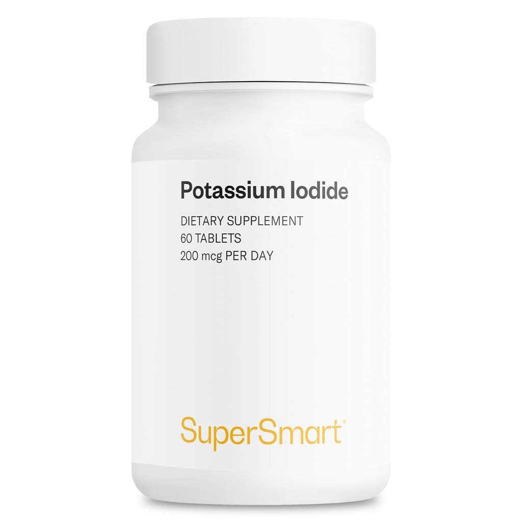 SuperSmart - Iodide de potassium KI 200mcg par jour (Iodine stable) - Bouclier à haute puissance