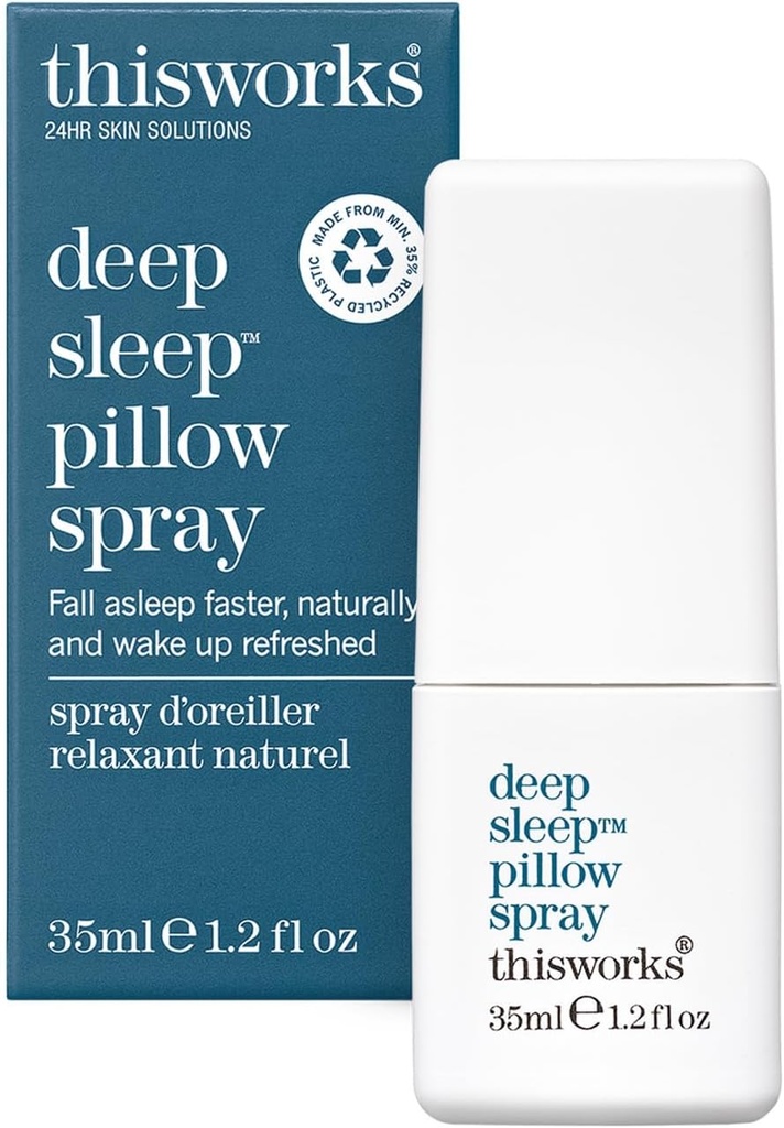 ThisWORKS Deep Sleep Oreiller Spray – Formule naturelle à action rapide avec lavande pour la détente et le sommeil reposant – 35 ml (1,2 fl oz) Mini Taille de voyage