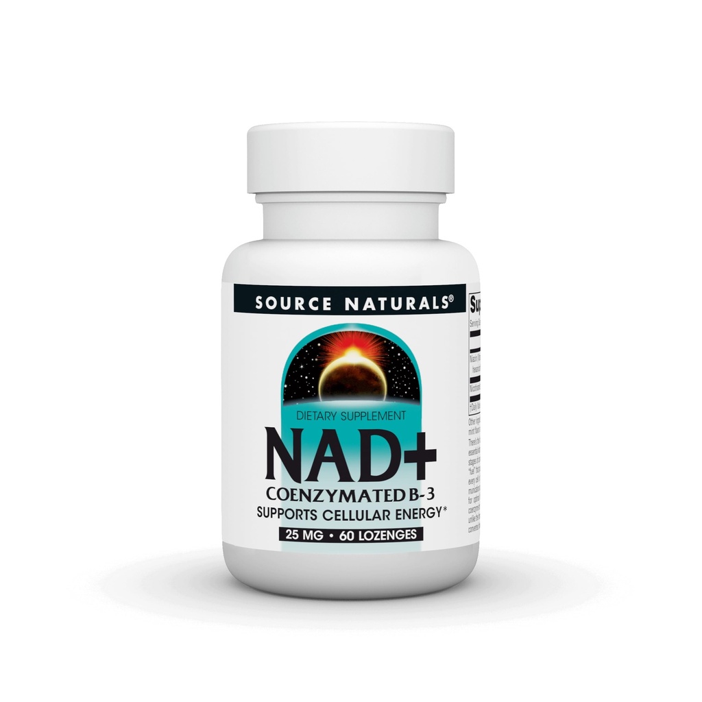 Source Naturals NAD+, Coenzymated B-3, Supports Cellular Energy*, 25 mg - 60 Lozenges