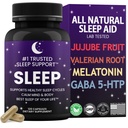 Aide naturelle au sommeil pour les adultes │Meilleur sommeil de votre vie │Sot de Valérie │GABA │5-HTP │Melatonine │120 Capsules de formation de non-Habit