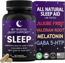 Aide naturelle au sommeil pour les adultes │Meilleur sommeil de votre vie │Sot de Valérie │GABA │5-HTP │Melatonine │120 Capsules de formation de non-Habit