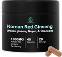 Boîte holistique Ginseng Rouge Coréen Ginseng Capsules Pure Panax Ginseng Supplément de Végétalien, sans gluten, sans OGM, sans remplissage