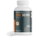 Bronson Zinc 50 MG haute puissance soutient la santé immunitaire, antioxydante et de la peau - non-OGM, 360 comprimés végétariens