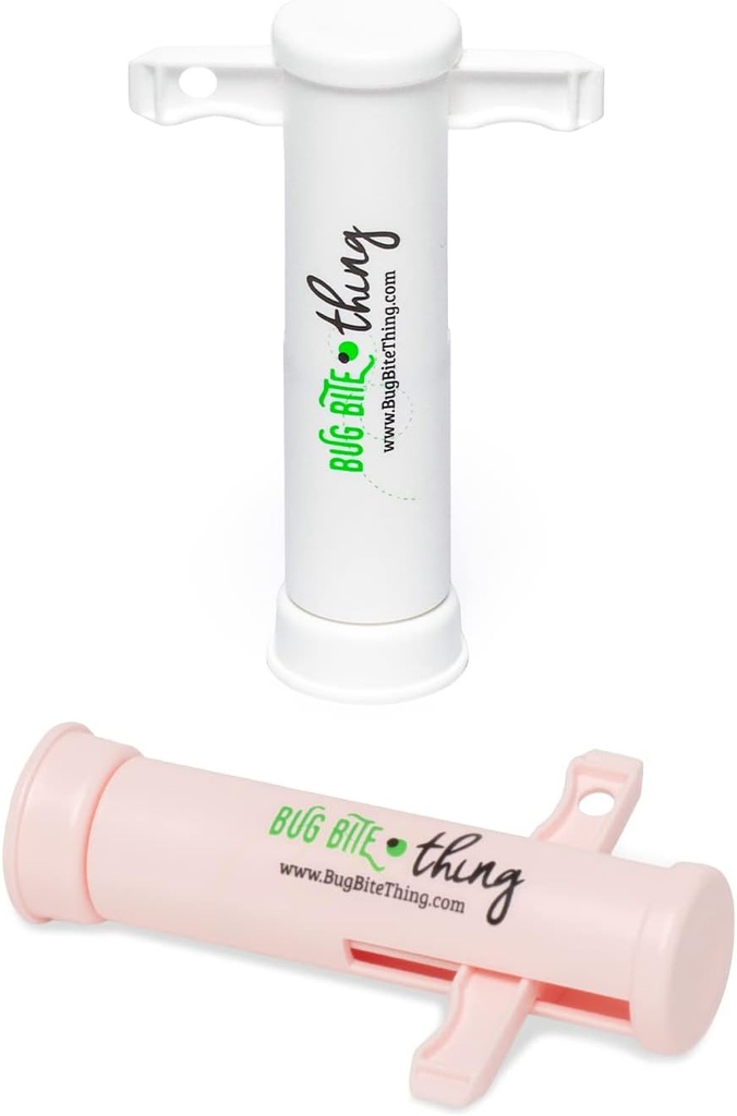 Bug Bite Thing Suction Tool, Poison Deleter - Bug Bites and Bee/Wasp Stings, Natural Insect Bite Relief, 2-pack, 1 blanc/1 rose