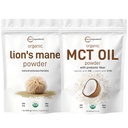 Micro ingrédients MCT huile poudre avec fibre prébiotique et Lions Mane Champignon Supplément Poudre Pack 2 C8 MCT huile pour crème de café