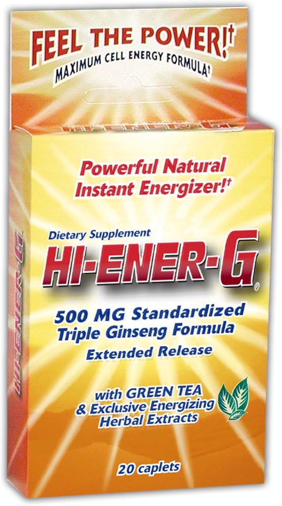 Supplément énergétique Hi-EnerG Triple Ginseng, 500 mg, 20 portions