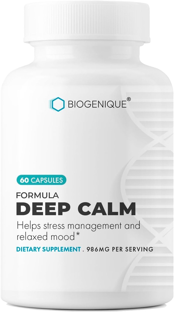 Formule Deep Calm, avec Ashwagandha et Camomile, Formule à base de plantes avec des vitamines et minéraux, Soutient la relaxation et le calme, 60 Capsules - Fabriqués aux États-Unis - Vegan, Non-OGM, Sans gluten