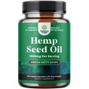 Capsules d'huile de chanvre à absorption élevée - Vegan Omega 3 6 9 Supplément avec les acides gras essentiels pour le soutien articulaire Relaxing Mood and Skin Health - Halal Non-GMO 1000mg par servir Capsules d'huile de chanvre