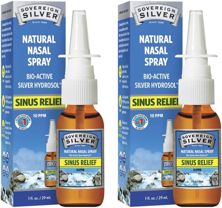 Superior Silver Bio-Active Colloïdal Silver Hydrosol pour le support immunitaire - 10ppm - 1oz - Spray nasal - Pack de 2