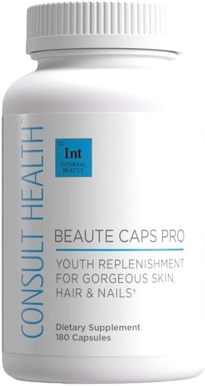 Consultez Santé Beaute Caps PRO - 10 500 mg Biotine, Collagène, MSM, Supplément testé cliniquement soutient la croissance des cheveux, la peau et les ongles sains, États-Unis Fabriqué - 180 Capsules