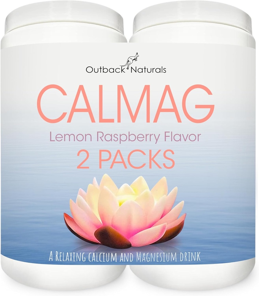 CalMag Absorption élevée 2:1 Supplément de poudre de citrate de calcium et de magnésium; soutient le soulagement du stress, le sommeil et la force osseuse, Lemon Raspberry Flavor, 16,5 oz. (paquet de 2)