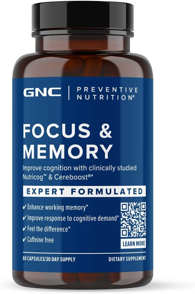 GNC Nutrition préventive Focus et mémoire - 60 capsules