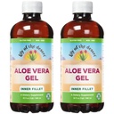 Lily Of The Desert Aloe Vera Gel - Filet intérieur épaississant Consistance Aloe Vera boisson avec des vitamines naturelles, enzymes digestives pour la santé Gut, soulagement de l'estomac, bien-être, peau Glowing, 32 Oz (paquet de 2)