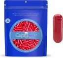 Capsuline Size 0 - Colored Red Empty Gelatin Capsules - 100 Count - Empty Gel Pill Capsules - DIY Pure Bovine Pill Capsule Filling - Empty Caps - Kosher and Halal Certified