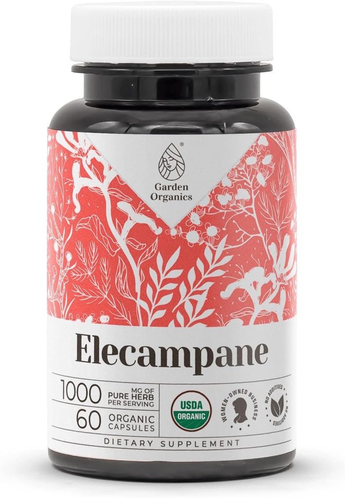 Elecampane USDA Organic 60 Capsules (Inula Helenium) Graines séchées (60 Capsules)