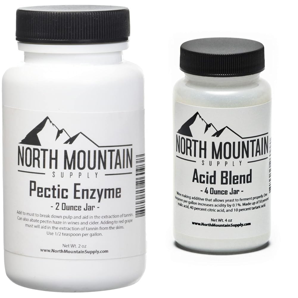 North Mountain Supply Pectic Enzyme 2 Ounce Jar and AB-4oz Food Grade Acid Blend Bundle