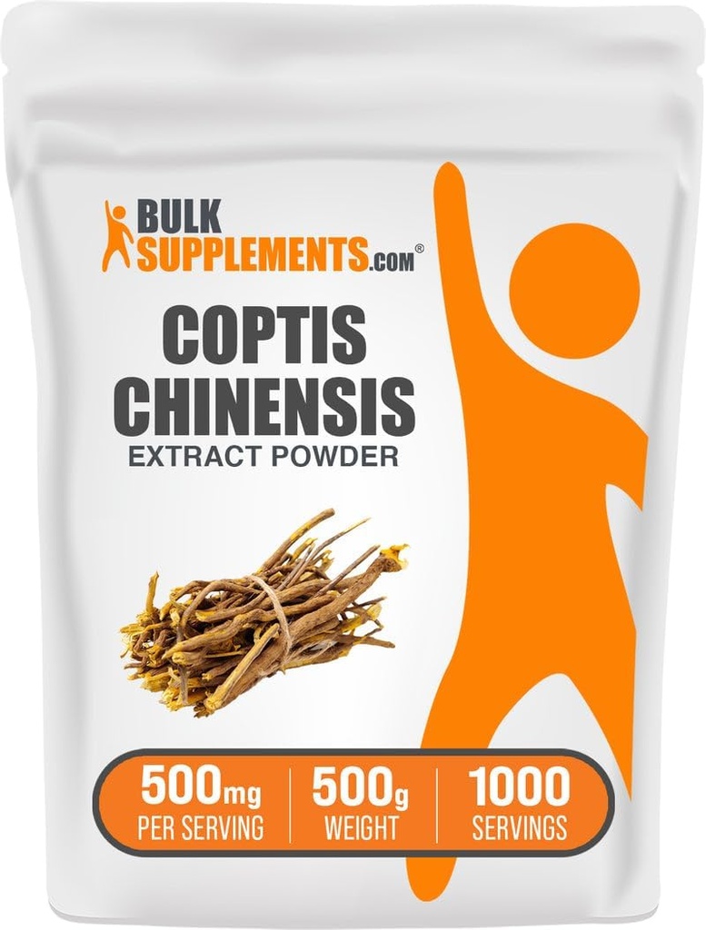 BulkSupplements.com Coptis Chinensis poudre d'extrait - supplément berbère, Coptis poudre - supplément de fil d'or, sans gluten, 500mg par portion, 500g (1,1 lb) (paquet de 1)