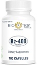 Bio-Tech Pharmacal B2-400, 100 Capsules – Supplément tout naturel – soutient la clarté et la productivité – Pas de laiterie, poisson, gluten, arachide, mollusques, GMOS, et soja – Pas de couleurs artificielles