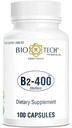 Bio-Tech Pharmacal B2-400, 100 Capsules – Supplément tout naturel – soutient la clarté et la productivité – Pas de laiterie, poisson, gluten, arachide, mollusques, GMOS, et soja – Pas de couleurs artificielles