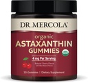 Dr. Mercola Astaxanthine biologique Gommies, 30 portions (30 portions), 4 mg par portion, complément alimentaire, antioxydant et soutien immunitaire, biologique certifié, non-OGM