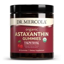 Dr. Mercola Astaxanthine biologique Gommies, 30 portions (30 portions), 4 mg par portion, complément alimentaire, antioxydant et soutien immunitaire, biologique certifié, non-OGM