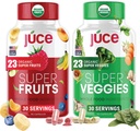 Formule originale de Juce - Supplément de Super Fruits et légumes bio - Sans gluten/gélatine, sans soja et sans végane- Rouges et Verts Superfood Capsules- 23 Fruits et 23 Légumes (180 Nombre)- Par Terra Kai Organics