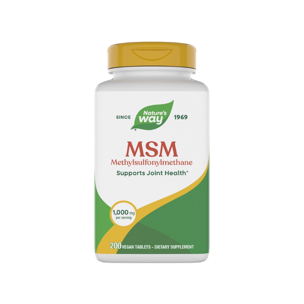 Nature's Way MSM 1000 mg - Supplément santé mixte* - avec méthylsulfonylméthane - sans gluten et végétalien - 200 Comprimés