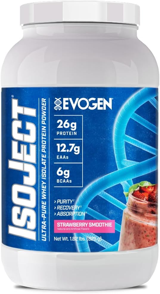 Isoject d'Evogen - Isolate de protéines de lactosérum Ultra-Pure Poudre de protéines de lactosérum avec enzymes d'igniteurs, BCAAs et EAAs