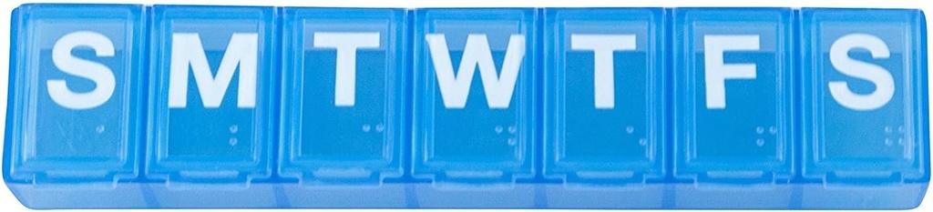 Rappel à la pilule classique de 7 jours - Petit, 4,5" x 0,75" x 0,5", Couleurs Vary, 2-Pack