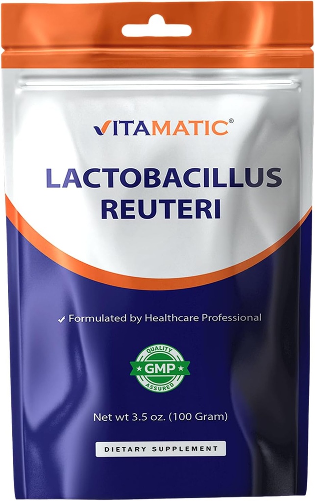 Vitamatic Lactobacillus Reuteri Probiotic Powder - Digestive Health Support - 100 Gram (3.5 OZ) - 100 portions