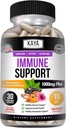 Kaya Naturals Immune Support pour les baies d'aînesses : Vitamines au zinc et vitamine C pour adultes, probiotiques et turcuma 1000mg Immune System Booster Sambucus Capsules - 30 Compte