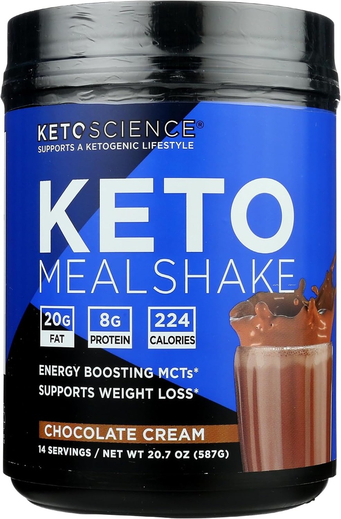Keto Science Chocolat crème kétogénique repas agit complément alimentaire, Paléo amical, 20.7 Ounces (paquet de 1)