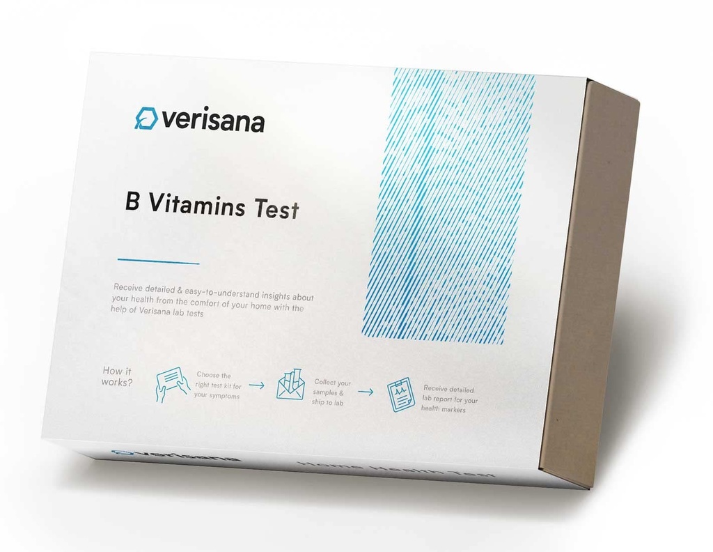 Test Vitamines Verisana B – Déterminez vos valeurs de vitamine B9 et B12 facilement et facilement à partir de la maison – Analyse par CLIA-Certified Lab
