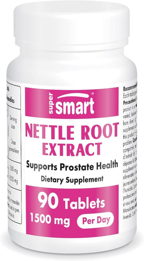 Supersmart - Extrait de racine de cailloux 1500 mg par jour - Extrait de racine de cailloux piquants - Soutenir un traitement urinaire sain - Suppléments à la prostate pour les hommes