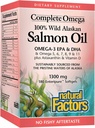Omega complet par facteurs naturels, huile de saumon sauvage d'Alaska, soutient la santé du coeur et du cerveau avec Omega-3 DHA et EPA, 180 softgels (180 portions)
