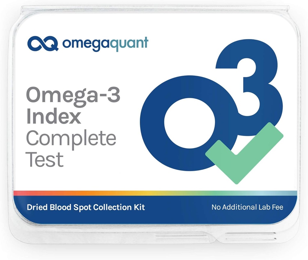 Omega Quant Omega-3 Index Complet - Trousse complète d'analyse du profil de l'acide gras du sang - Omega-3s, Omega-6s, Graisses saturées, Graisses monoinsaturées, Graisses trans.