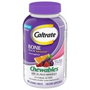 Caltrates à croquer 600 +D3 Plus Minéraux Calcium et vitamine D, sans sucre, cerise, orange et punch de fruits, 90 Compte