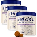 PetLab Co. Probiotiques pour chiens, soutien santé de la gueule, diarrhée occasionnelle, santé digestive et allergies saisonnières - Arôme de porc - 30 chews mous - Emballage Mai Varier (Value 3-Pack)