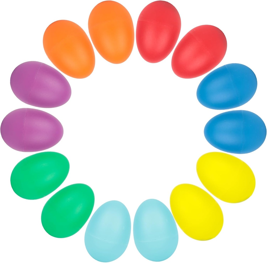 SallyFashion 14PCS Set de Shakers d'oeuf en plastique, Instruments de percussion Egg Musical Maracas pour enfants Musique Apprendre la peinture bricolage